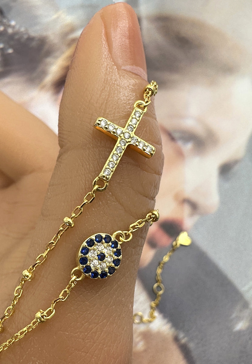 Gold Heiliges Herz Halskette Böses Auge Halskette - .de