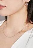 BRELLATO Set Evil Eye Halskette und Ohrringe, Nazar Böses Blaues Auge Schutz-Symbol Anhänger, Damen Schmuck Echt Silber-Kette 925 Weißgold, Zirkonia Kreuz