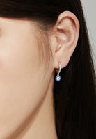 BRELLATO Set Evil Eye Halskette und Ohrringe, Nazar Böses Blaues Auge Schutz-Symbol Anhänger, Damen Schmuck Echt Silber-Kette 925 Weißgold, Zirkonia Kreuz