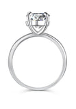 BRELLATO Ovaler Crystal Cocktail-Ring, Echt Silber 925 18K Weissgold Rhodium, Antragsring Oval Statementring Verlobungsring Zirkonia