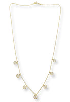 BRELLATO Diskus Plättchen Collier, Damen Choker Halskette Charms Coins Anhänger, Echt Silber-Kette 925 18K Gelbgold mit Zirkonia