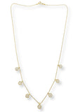 BRELLATO Diskus Plättchen Collier, Damen Choker Halskette Charms Coins Anhänger, Echt Silber-Kette 925 18K Gelbgold mit Zirkonia
