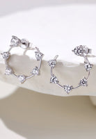 BRELLATO Damen Crystal Ohrringe Creolen Rund, Halb-Kreise, Echt Silber 925 18K Rhodiniert, Glitzer Ohrstecker Zirkonia Kristalle