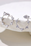BRELLATO Damen Crystal Ohrringe Creolen Rund, Halb-Kreise, Echt Silber 925 18K Rhodiniert, Glitzer Ohrstecker Zirkonia Kristalle