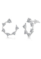BRELLATO Damen Crystal Ohrringe Creolen Rund, Halb-Kreise, Echt Silber 925 18K Rhodiniert, Glitzer Ohrstecker Zirkonia Kristalle