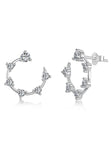 BRELLATO Damen Crystal Ohrringe Creolen Rund, Halb-Kreise, Echt Silber 925 18K Rhodiniert, Glitzer Ohrstecker Zirkonia Kristalle
