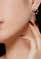 BRELLATO Damen Crystal Ohrringe Creolen Rund, Halb-Kreise, Echt Silber 925 18K Rhodiniert, Glitzer Ohrstecker Zirkonia Kristalle