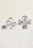 BRELLATO Schmuck-Set, Kleeblatt Kristall-Anhänger Ohrstecker, Silber-Kette 925 18K Rhodiniert, Vierblättriger Glücksklee Glücksbringer Talisman Ohrringe Hals-Kette Zirkonia