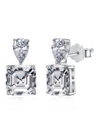 BRELLATO Crystal Ohrstecker Damen Viereckig, Echt Silber-Kette 925 18K Rhodiniert, Funkelnde Statement Ohrringe Tropfen-Zirkonia