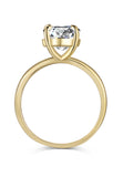 BRELLATO Grosser Ovaler Crystal Cocktail-Ring, Echt Silber 925 18K Vergoldet, Antragsring Gelbgold Statementring Verlobungsring  Zirkonia