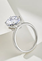 BRELLATO Grosser Ovaler Crystal Cocktail-Ring, Echt Silber 925 18K Weissgold Rhodium, Antragsring Statementring Verlobungsring Zirkonia