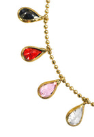 BRELLATO Charm Armband, Damen Armkette mit Anhänger, Bettelarmband Echt Silber-Kette 925 Gelbgold Plattiert, mit Bunten Zirkonia Kristallen