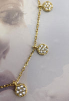 BRELLATO Diskus Plättchen Collier, Damen Choker Halskette Charms Coins Anhänger, Echt Silber-Kette 925 18K Gelbgold mit Zirkonia