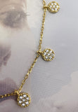 BRELLATO Diskus Plättchen Collier, Damen Choker Halskette Charms Coins Anhänger, Echt Silber-Kette 925 18K Gelbgold mit Zirkonia