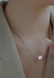 BRELLATO Set Solitaire Kristall-Anhänger Ohrstecker Damen-Schmuck Viereckig, Echt Silber-Kette 925 18K Rhodiniert, Ohrringe Kristall-Kette Halskette Zirkonia