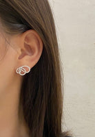 BRELLATO Damen Ohrringe Flügel Schmetterling Blume, Echt Silber 925 18K Rhodiniert, Glitzer Ohrstecker Zirkonia Kristalle