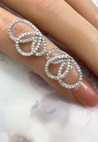 BRELLATO Damen Ohrringe Flügel Schmetterling Blume, Echt Silber 925 18K Rhodiniert, Glitzer Ohrstecker Zirkonia Kristalle