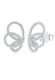BRELLATO Damen Ohrringe Flügel Schmetterling Blume, Echt Silber 925 18K Rhodiniert, Glitzer Ohrstecker Zirkonia Kristalle