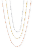 BRELLATO Dreireihige Layering Halsketten Tricolor, Damen Dreifache Lange Kette Collier, Echt Silber-Kette 925 18K Gelbgold, Rosegold mit Zirkonia