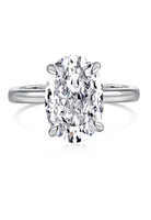 BRELLATO Grosser Ovaler Crystal Cocktail-Ring, Echt Silber 925 18K Weissgold Rhodium, Antragsring Statementring Verlobungsring Zirkonia