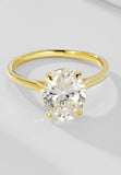 BRELLATO Ovaler Crystal Cocktail-Ring, Echt Silber 925 18K Vergoldet, Antragsring Gelbgold Statementring Verlobungsring  Zirkonia