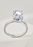 BRELLATO Grosser Ovaler Crystal Cocktail-Ring, Echt Silber 925 18K Weissgold Rhodium, Antragsring Statementring Verlobungsring Zirkonia