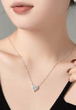 BRELLATO Herz-Kette Anhänger, Echt Silber-Kette 925 18K Rhodiniert, Herz-Halskette Zirkonia Crystals, Geschenk Muttertag Valentinstag