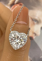 BRELLATO Damen Herz-Anhänger Ohrstecker Set, Echt Silber-Kette 925 18K Rhodiniert, Ohrringe Herz-Kette Halskette Herz-Zirkonia