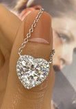 BRELLATO Damen Herz-Anhänger Ohrstecker Set, Echt Silber-Kette 925 18K Rhodiniert, Ohrringe Herz-Kette Halskette Herz-Zirkonia