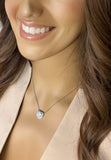 BRELLATO Damen Herz-Anhänger Ohrstecker Set, Echt Silber-Kette 925 18K Rhodiniert, Ohrringe Herz-Kette Halskette Herz-Zirkonia