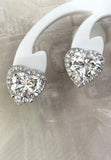 BRELLATO Damen Herz-Anhänger Ohrstecker Set, Echt Silber-Kette 925 18K Rhodiniert, Ohrringe Herz-Kette Halskette Herz-Zirkonia