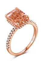 BRELLATO Cocktail-Ring, Echt Silber 925 18K Rosegold Vergoldet, Statementring Verlobungsring Topas Cubic Zirkonia