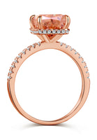 BRELLATO Cocktail-Ring, Echt Silber 925 18K Rosegold Vergoldet, Statementring Verlobungsring Topas Cubic Zirkonia