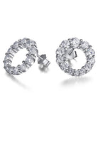 BRELLATO Runde Damen Ohrringe Kreise, Echt Silber 925 18K Rhodiniert, Glitzer Kreis Ohrstecker Zirkonia Kristalle