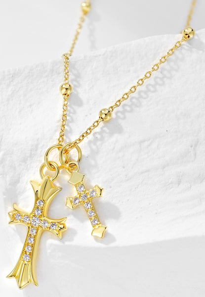 BRELLATO Kreuz Halskette, Kreuz-Anhänger Kugel-Kette Echt Silber 925 1 –  BRELLATO Jewels