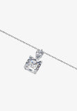 BRELLATO Set Kristall-Anhänger Ohrstecker Damen Viereckig, Echt Silber-Kette 925 18K Rhodiniert, Ohrringe Kristall-Kette Halskette Tropfen-Zirkonia