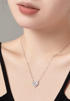 BRELLATO Herz-Kette Anhänger, Echt Silber-Kette 925 18K Rhodiniert, Herz-Halskette Zirkonia Crystals, Geschenk Muttertag Valentinstag