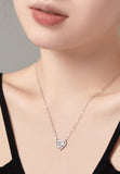 BRELLATO Herz-Kette Anhänger, Echt Silber-Kette 925 18K Rhodiniert, Herz-Halskette Zirkonia Crystals, Geschenk Muttertag Valentinstag