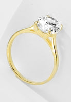 BRELLATO Ovaler Crystal Cocktail-Ring, Echt Silber 925 18K Vergoldet, Antragsring Gelbgold Statementring Verlobungsring  Zirkonia