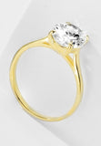 BRELLATO Ovaler Crystal Cocktail-Ring, Echt Silber 925 18K Vergoldet, Antragsring Gelbgold Statementring Verlobungsring  Zirkonia