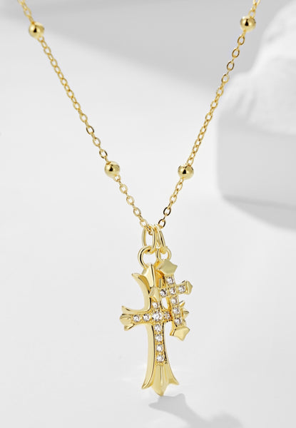 BRELLATO Kreuz Halskette, Kreuz-Anhänger Kugel-Kette Echt Silber 925 1 –  BRELLATO Jewels