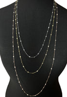 BRELLATO Dreireihige Layering Halsketten Tricolor, Damen Dreifache Lange Kette Collier, Echt Silber-Kette 925 18K Gelbgold, Rosegold mit Zirkonia