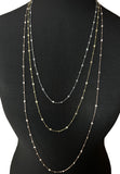 BRELLATO Dreireihige Layering Halsketten Tricolor, Damen Dreifache Lange Kette Collier, Echt Silber-Kette 925 18K Gelbgold, Rosegold mit Zirkonia