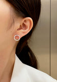 BRELLATO Damen Ohrringe Rund Kreise, Echt Silber 925 18K Rhodiniert, Glitzer Ohrstecker Zirkonia Kristalle
