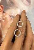 BRELLATO Damen Ohrringe Rund Kreise, Echt Silber 925 18K Rhodiniert, Glitzer Ohrstecker Zirkonia Kristalle