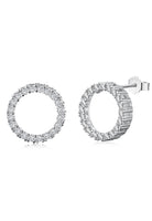 BRELLATO Damen Ohrringe Rund Kreise, Echt Silber 925 18K Rhodiniert, Glitzer Ohrstecker Zirkonia Kristalle