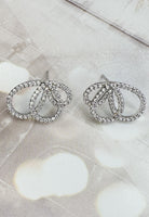 BRELLATO Damen Ohrringe Flügel Schmetterling Blume, Echt Silber 925 18K Rhodiniert, Glitzer Ohrstecker Zirkonia Kristalle