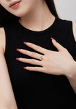 BRELLATO Ovaler Crystal Cocktail-Ring, Echt Silber 925 18K Weissgold Rhodium, Antragsring Oval Statementring Verlobungsring Zirkonia