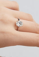 BRELLATO Ovaler Crystal Cocktail-Ring, Echt Silber 925 18K Weissgold Rhodium, Antragsring Oval Statementring Verlobungsring Zirkonia