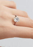 BRELLATO Ovaler Crystal Cocktail-Ring, Echt Silber 925 18K Weissgold Rhodium, Antragsring Oval Statementring Verlobungsring Zirkonia